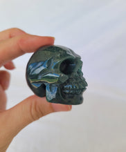 Load image into Gallery viewer, Moss Agate Skull - Small