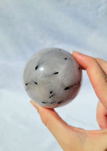 Load image into Gallery viewer, Black Tourmaline in Quartz Sphere