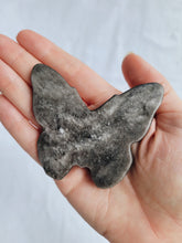 Load image into Gallery viewer, Silver Sheen Obsidian Butterfly Skull