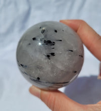 Load image into Gallery viewer, Black Tourmaline in Quartz Sphere
