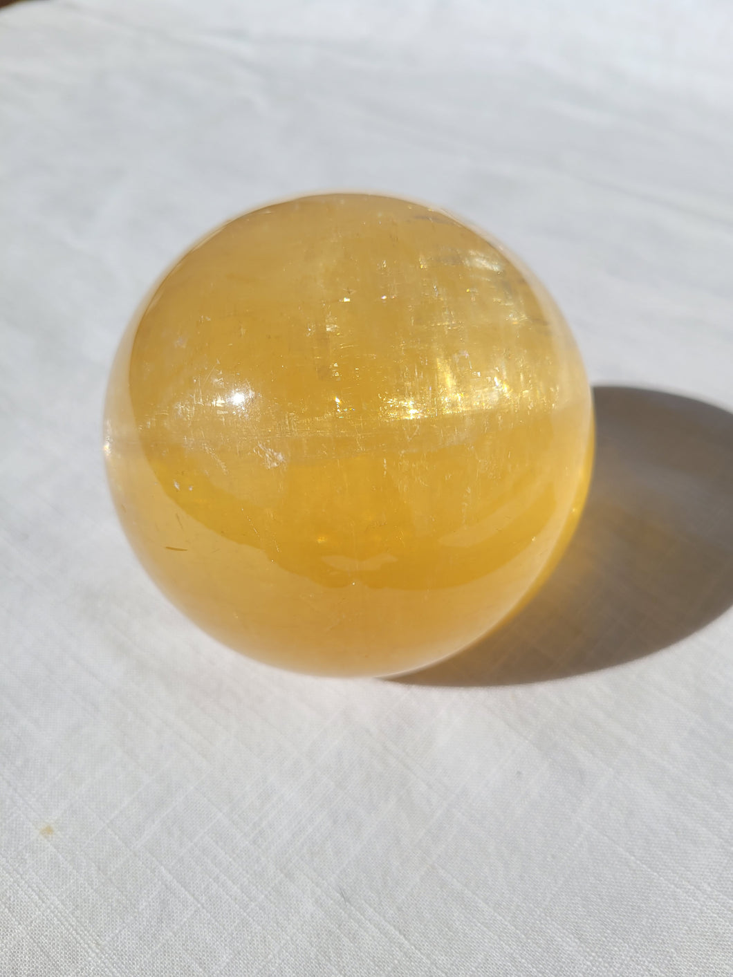 Honey Calcite Sphere